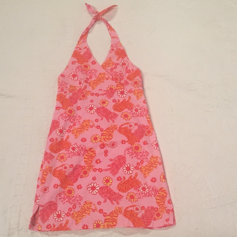 New girls Lilly Pulitzer Tiger halter dress sz 14
